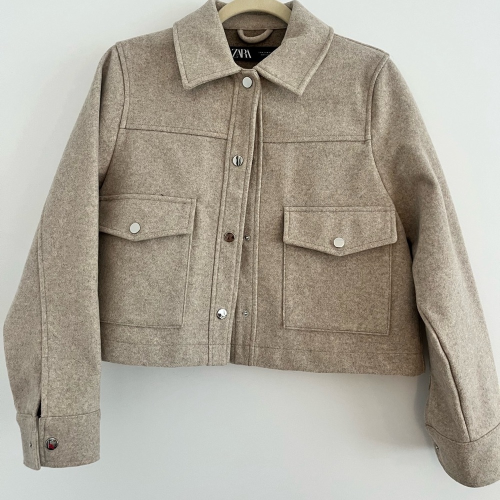 Zara crop shacket jacket size M